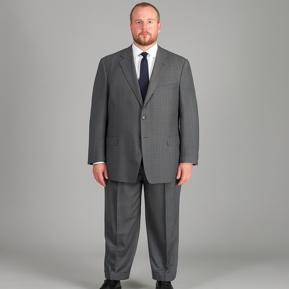 Men's Italian Gray Suit 52L Classic Style 2-Button 2-Piece LUBIAM Wool Suit - Picture 16 of 16